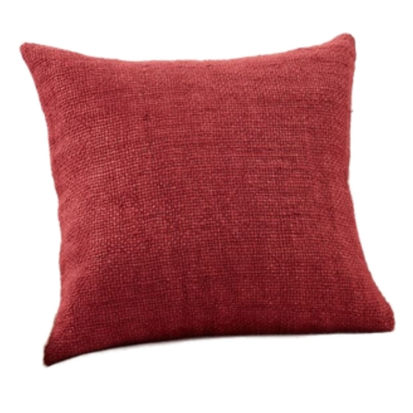 Pottery Barn Faye Textured Linen 20" Pillow Cover Sumac - Picture 1 of 14